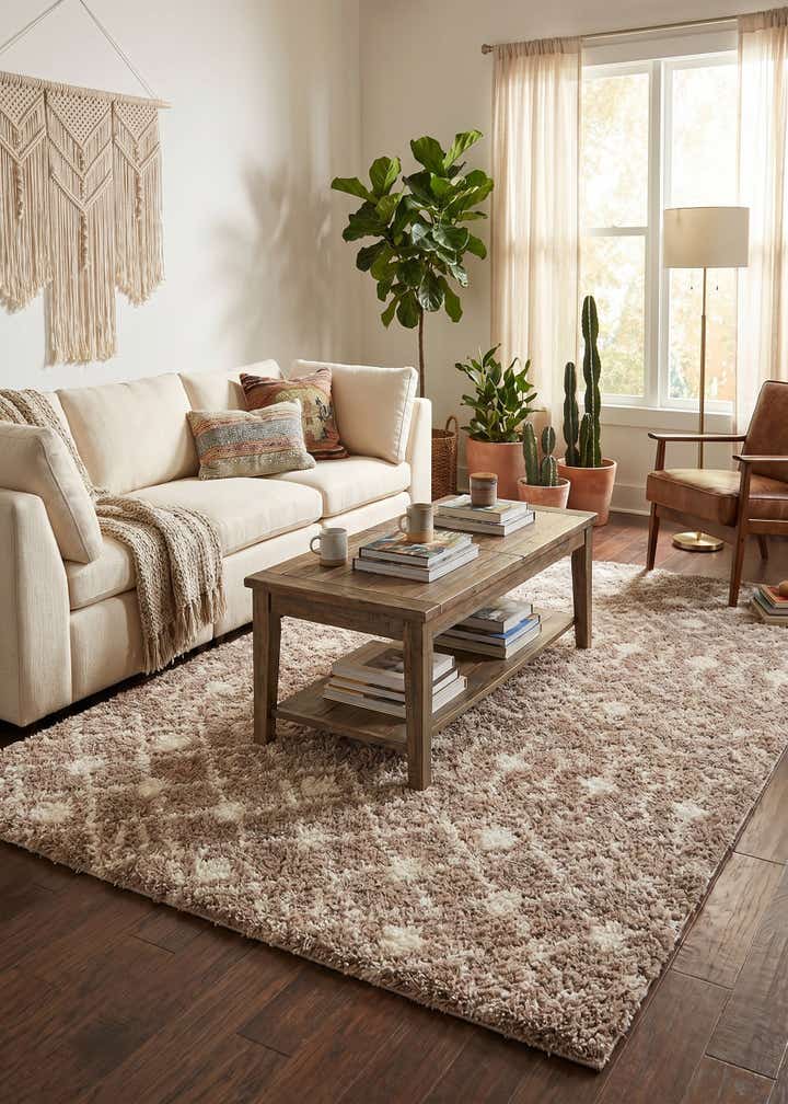6' x 9' Moroccan Trellis Shag Rug