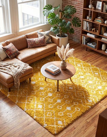 10' x 10' Moroccan Trellis Shag Square Rug