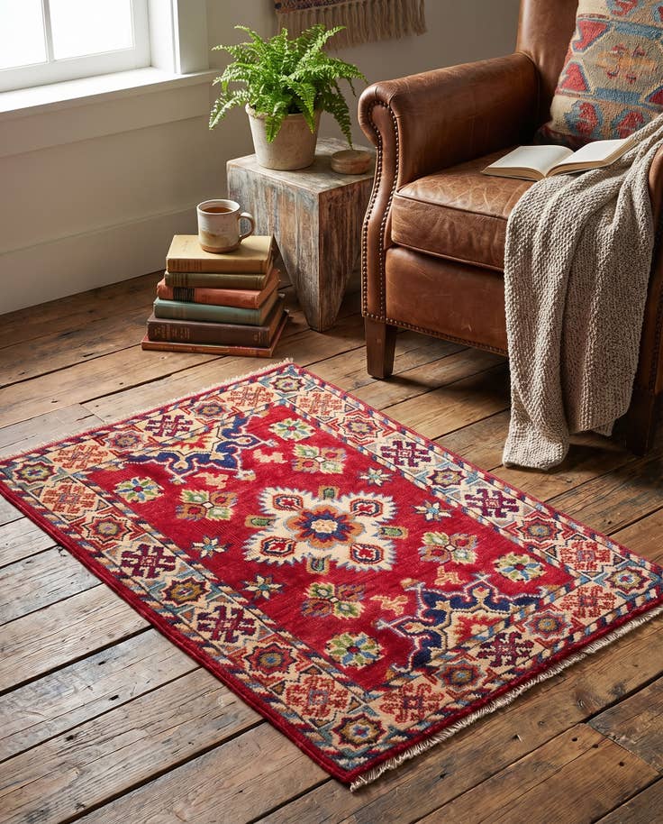 Detail image of 2' x 3' 1 Hand Knotted Kazak Rug