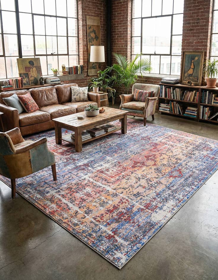 Detail image of 10' 6 x 10' 6  Washable Renaissance Square Rug