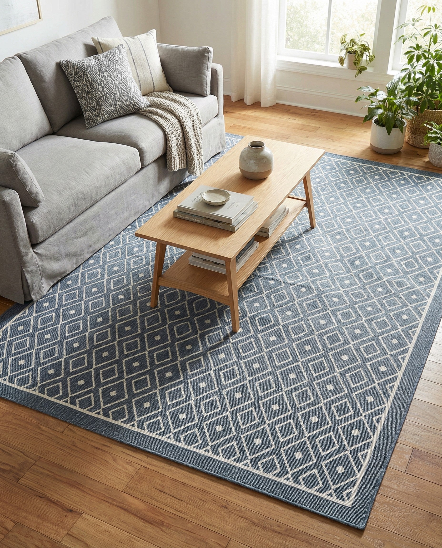 7' 10 x 10' Easy-Clean Lattice Indoor / Outdoor Rug