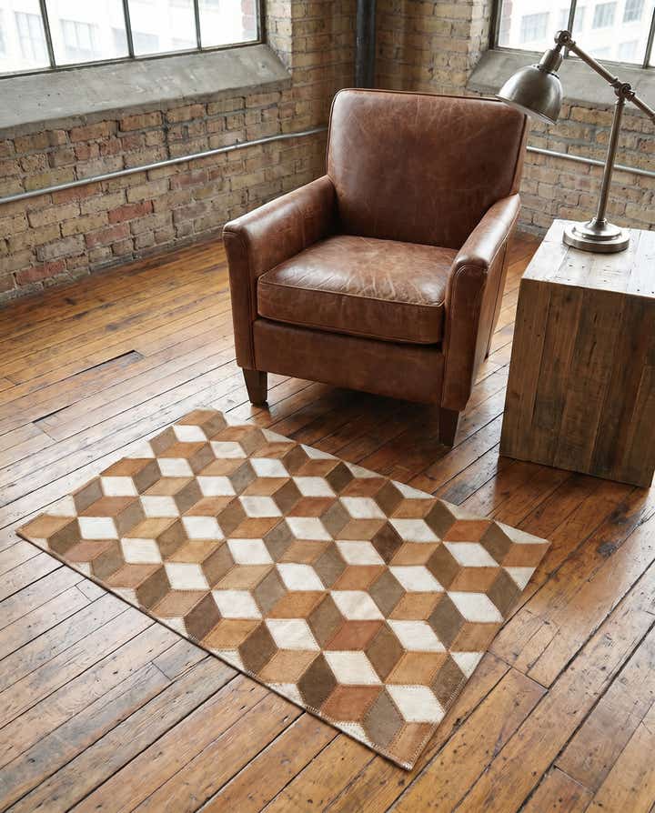 2' x 3' Cowhide Leather Rug