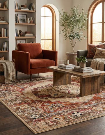 Cream Saturn Square Rug