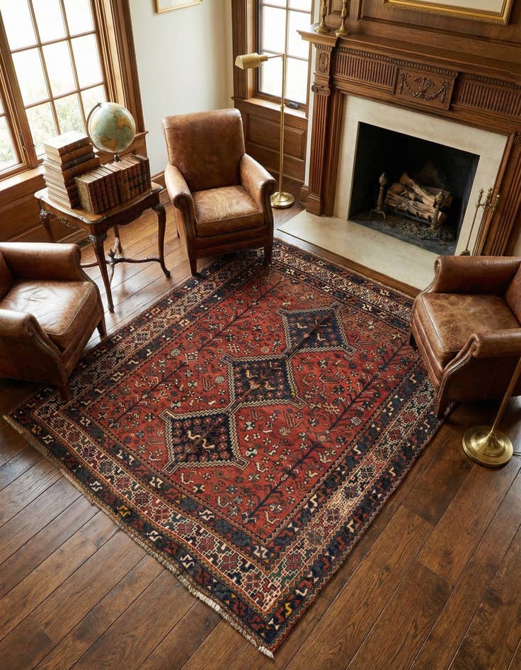 Detail image of 5' 6 x 6' 6 Ghashghai Wool Square Rug