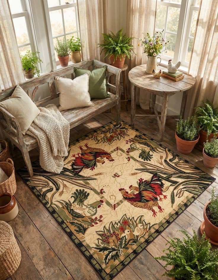 Detail image of 5' 3 x 5' 3 Pastoral Square Rug