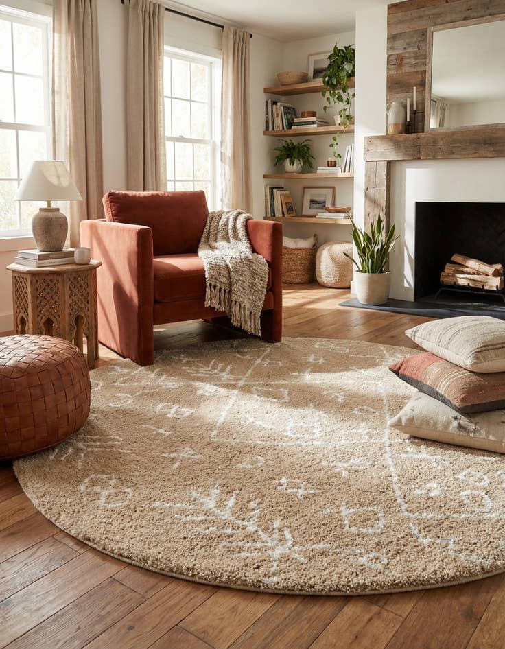 Detail image of 8' x 8' Marrakesh Shag Round Rug