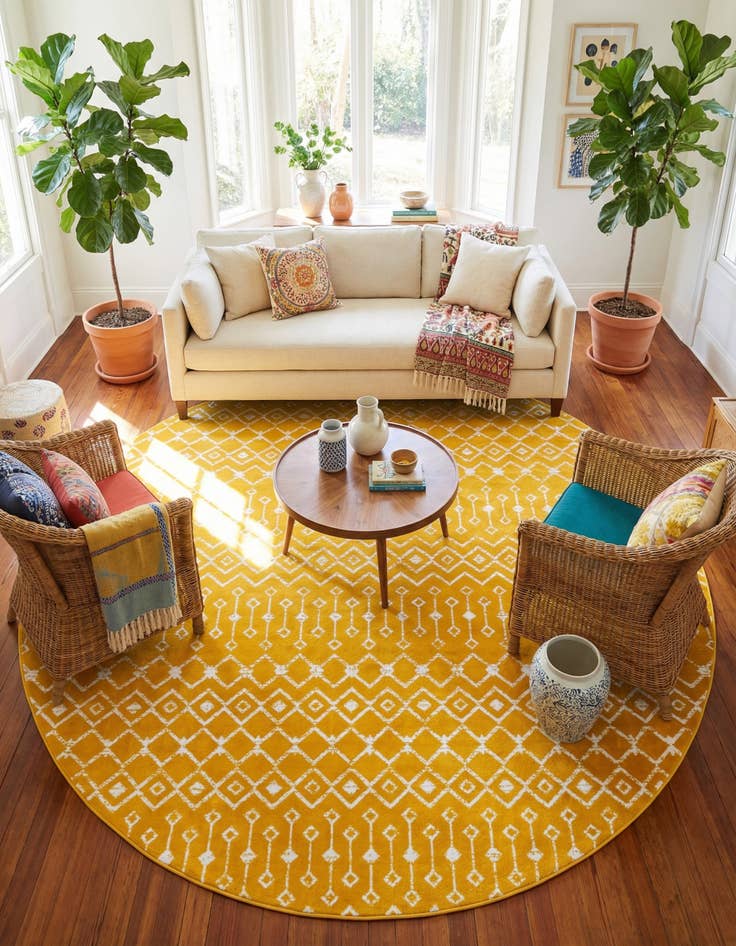 Detail image of 10' x 10' Kasbah Trellis Round Rug