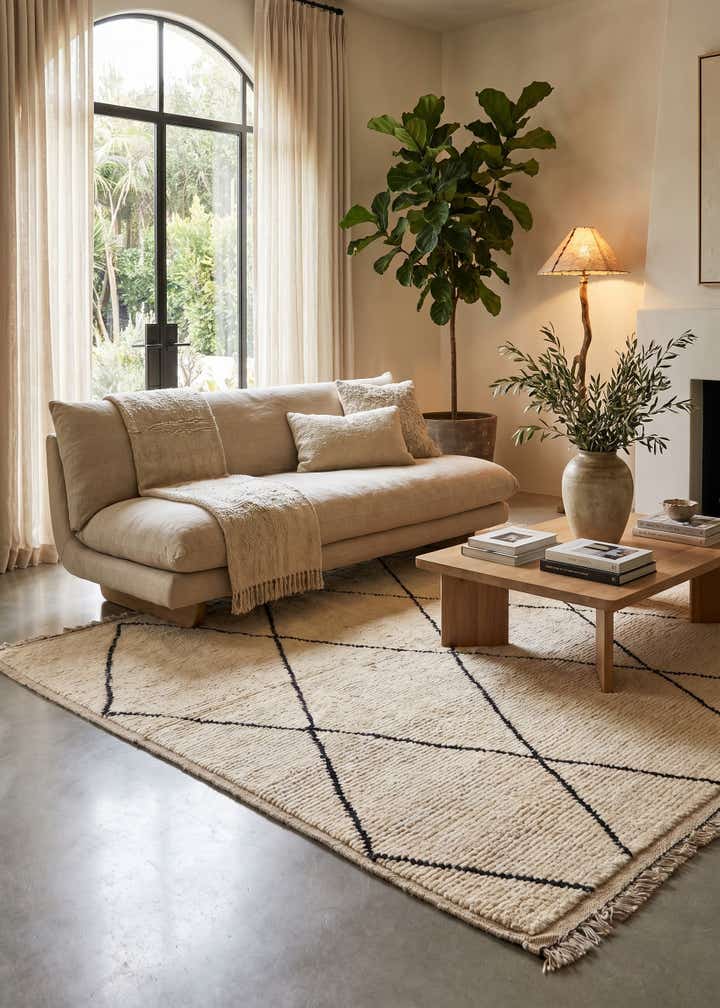 5' 5 x 6' 7 Hand Knotted Moroccan Wool Square Rug