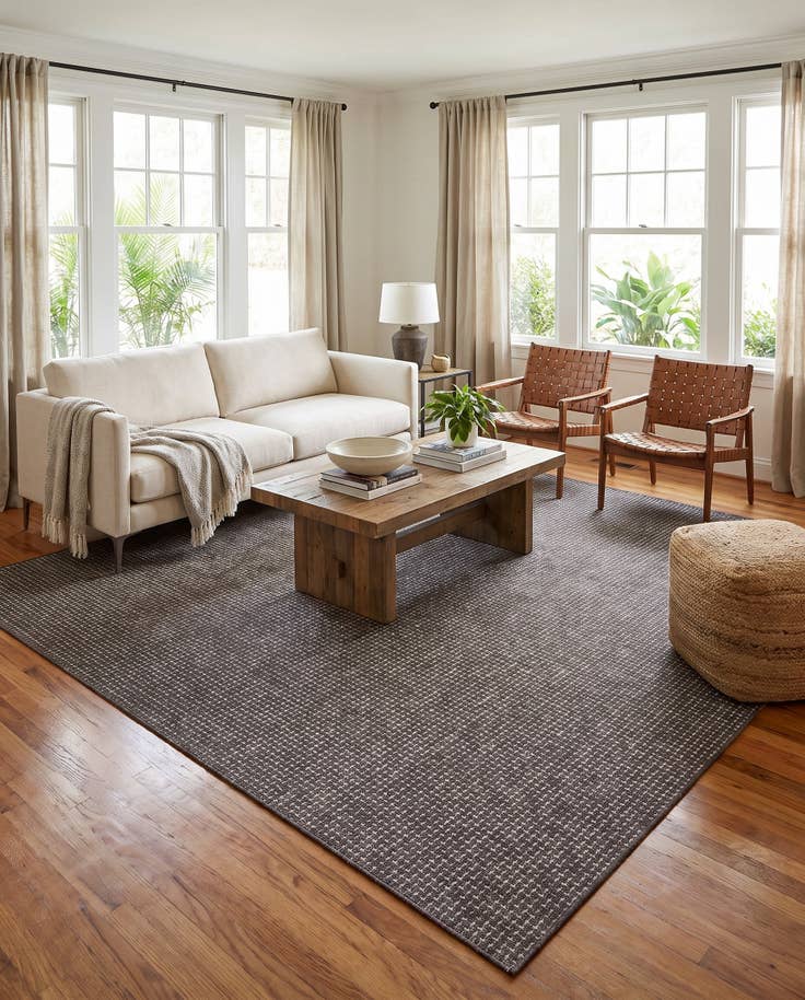 Detail image of 13' x 13' Easy-Clean Checkered Indoor / Outdoor Square Rug