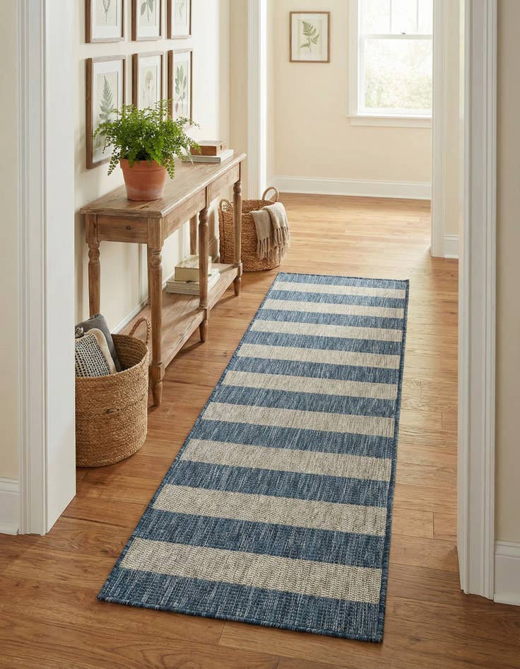 Detail image of 2' x 6' Washable Ribbon Indoor / Outdoor Runner Rug