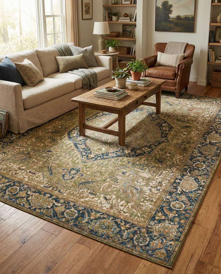 7' 10 x 10' Easy-Clean Traditional Indoor / Outdoor Rug