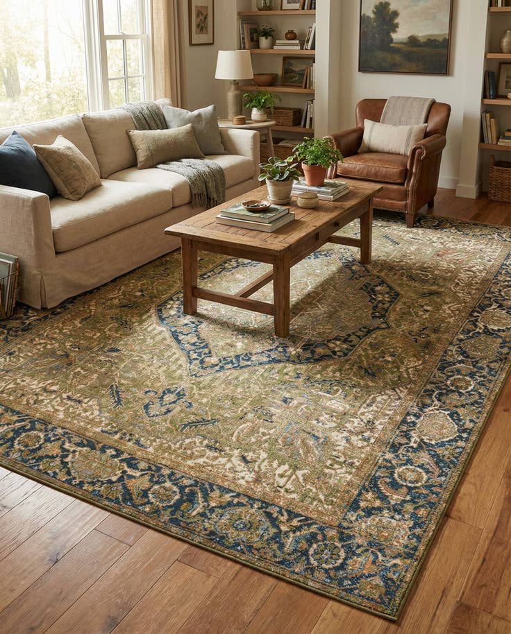 Detail image of 7' 10 x 10' Easy-Clean Traditional Indoor / Outdoor Rug