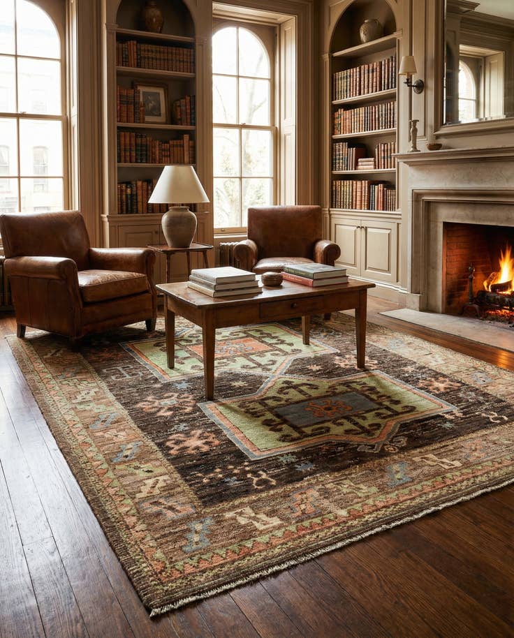 Detail image of 8' 8 x 10' 5 Hand Knotted Oushak Wool Rug