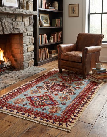 3' 5 x 5' 4 Hand Knotted Kazak Rug