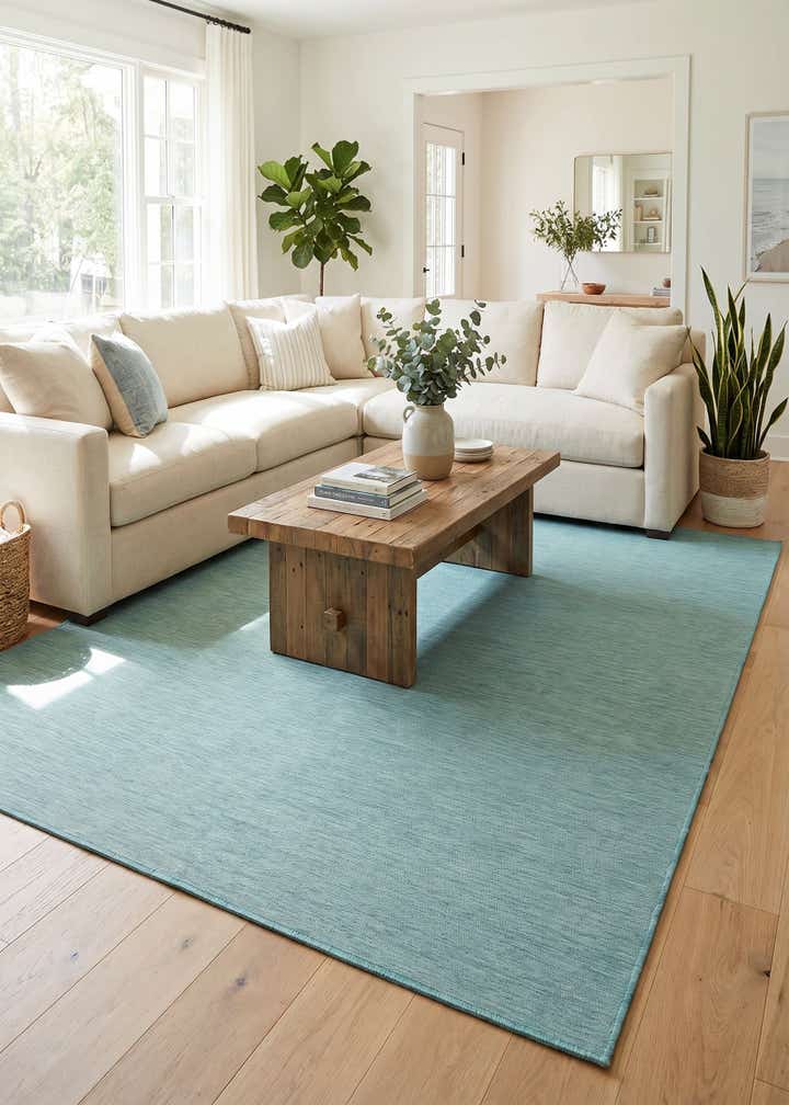 7' 5 x 10' Easy-Clean Solid Indoor / Outdoor Rug