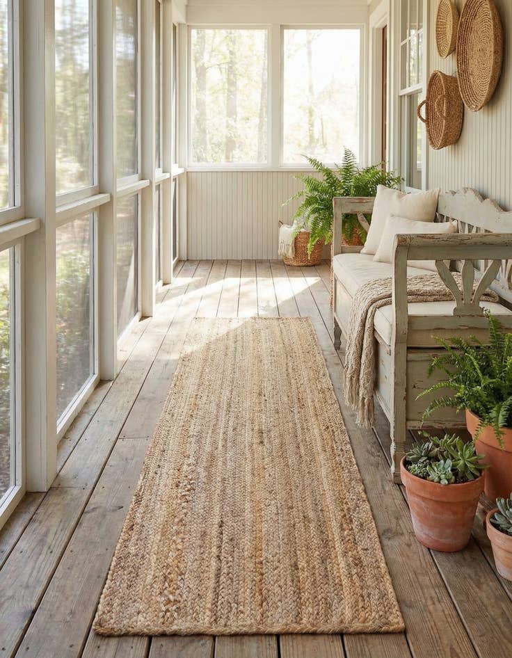 Detail image of 2' 7 x 6' 1 Handmade Braided Jute Runner Rug