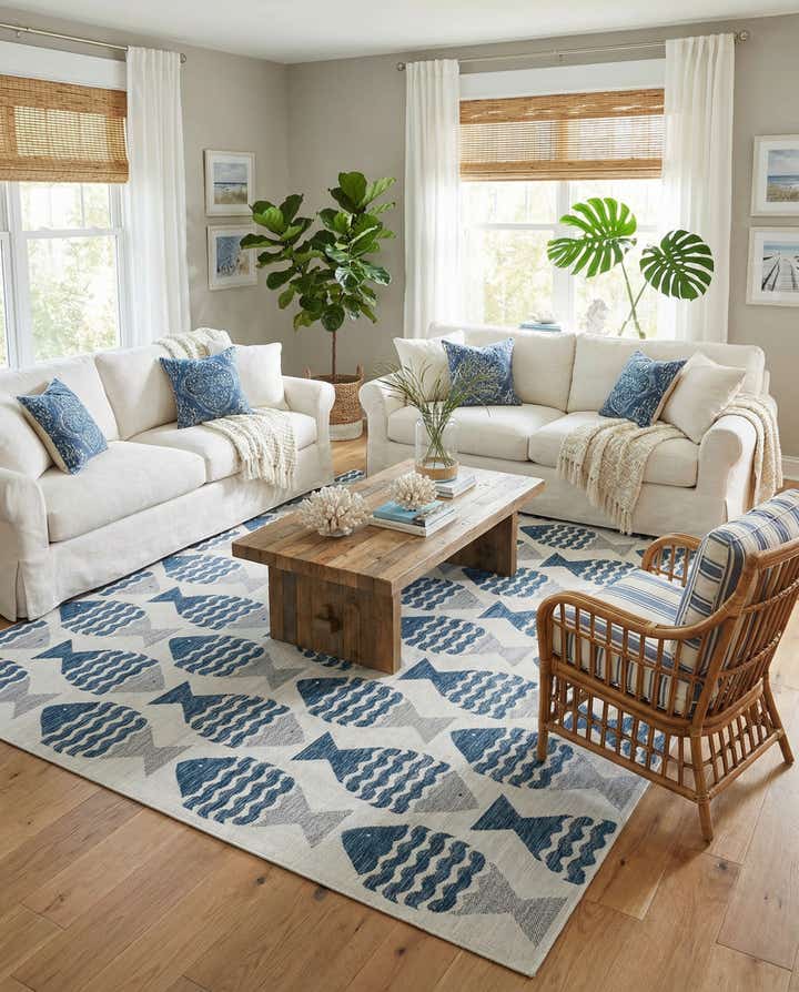 10' x 14' Easy-Clean Coastal Indoor / Outdoor Rug