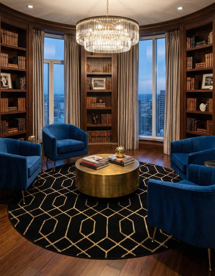 Detail image of 7' 10 x 7' 10  Marilyn Monroe&trade; Glam Trellis Round Rug