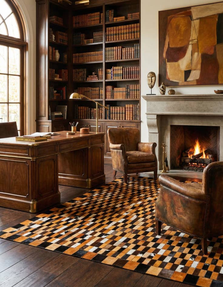 Detail image of 8' 1 x 10' Cowhide - Patchwork Rug