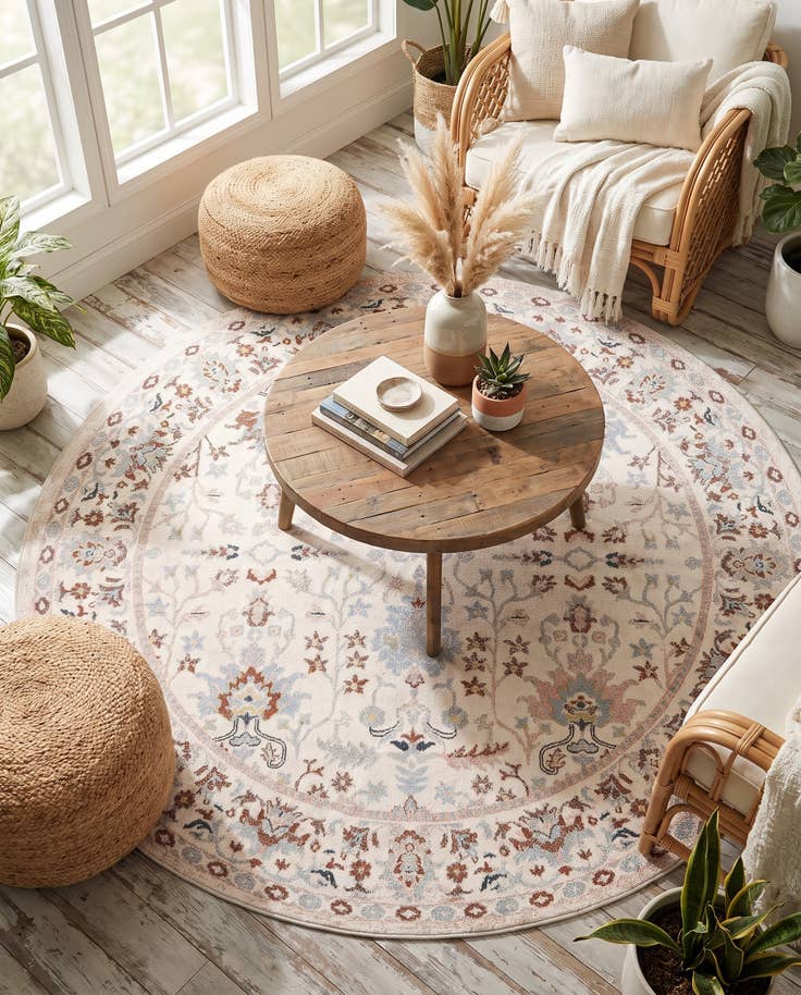 Detail image of 7' 10 x 7' 10 Kamala Washable Round Rug