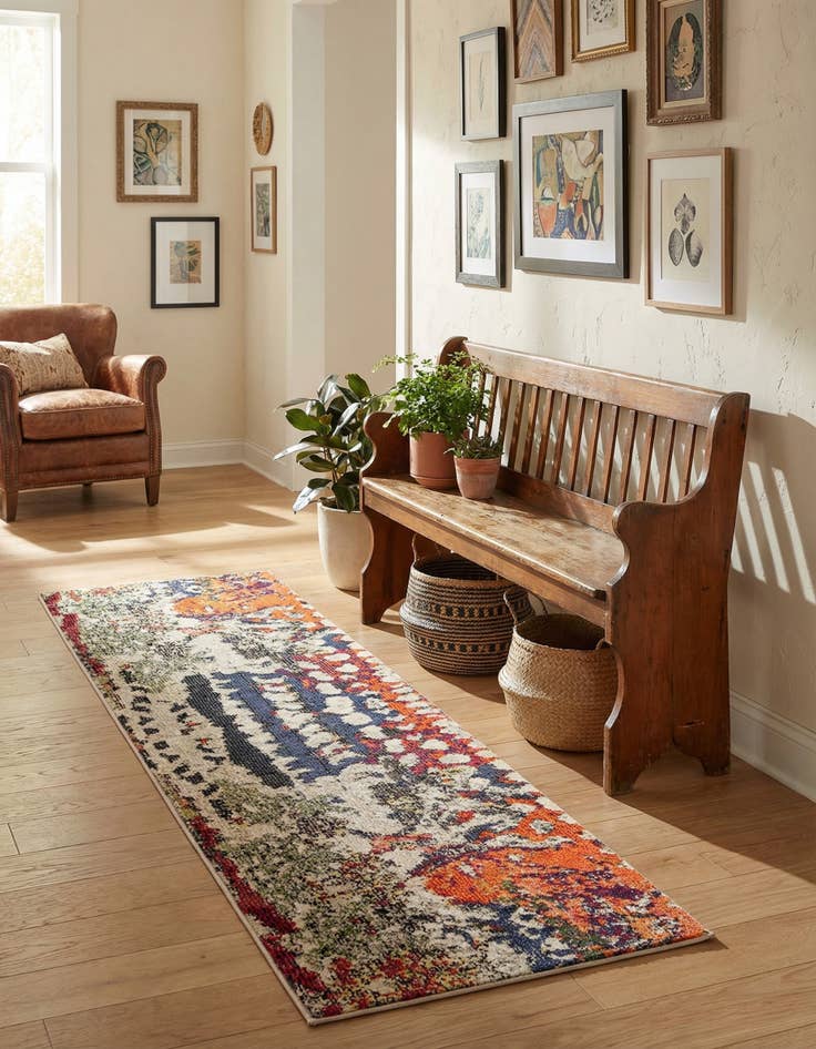 Detail image of 2' x 6'  Washable Haerfest Runner Rug