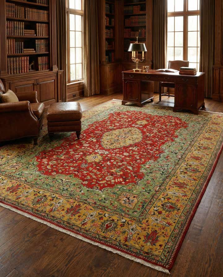 9' 10 x 14' 8 Hand Knotted Tabriz Hadji Jalili Persian Wool Rug
