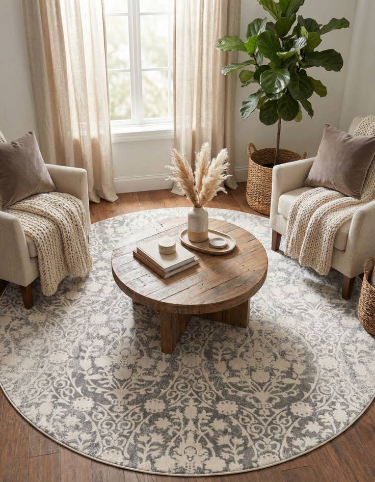 Detail image of 6' x 6' Modern Classical Round Rug