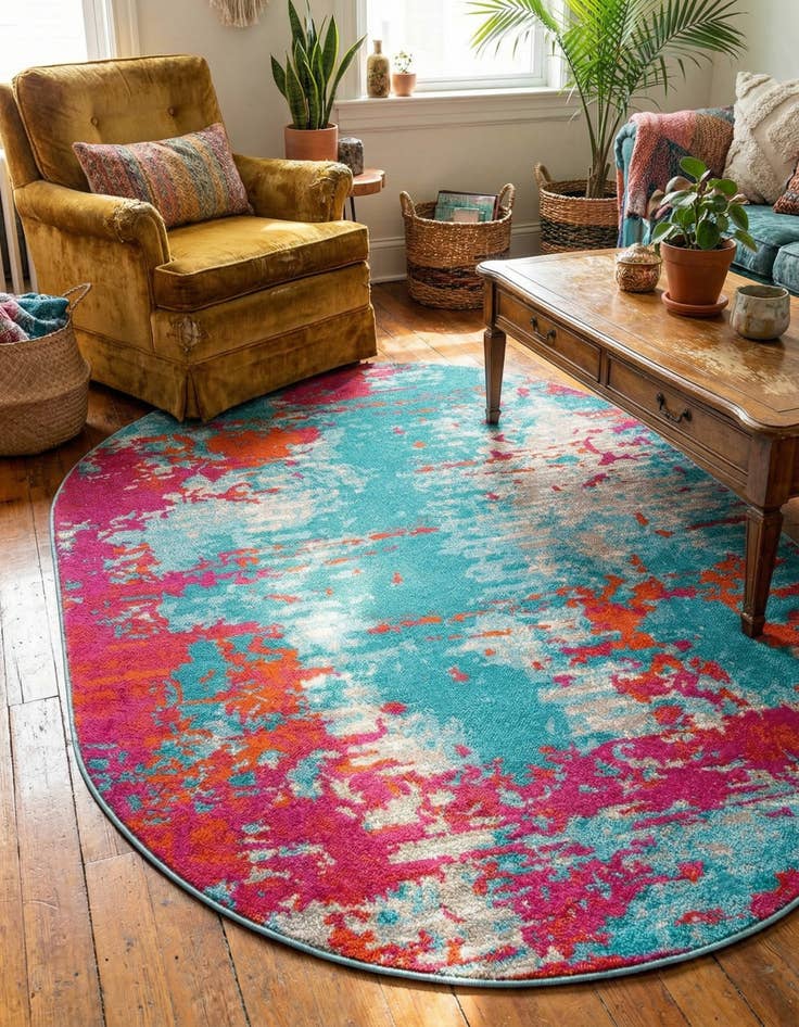 Detail image of  4' x 6' Azalea Oval Rug