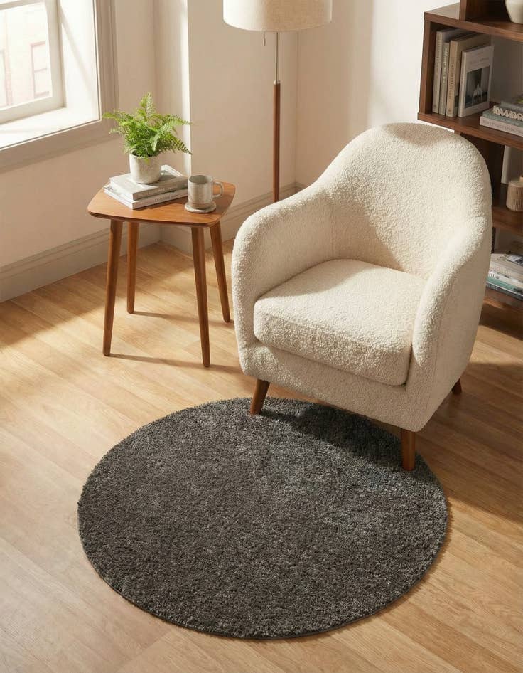 Detail image of 3' 3 x 3' 3 Soft Solid Shag Round Rug