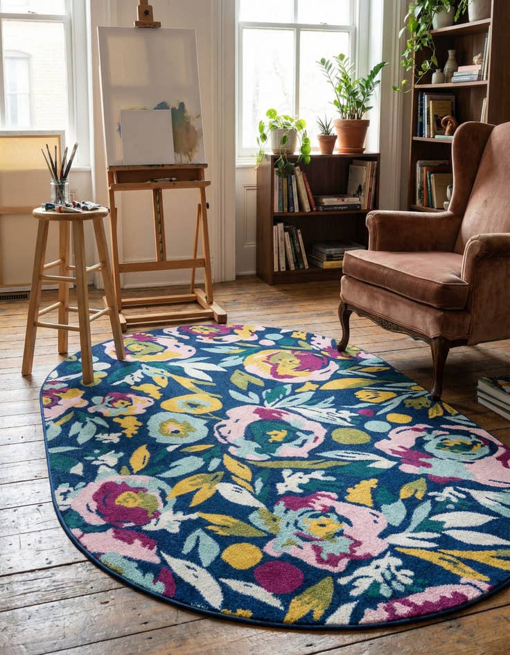 Detail image of 6' x 9' Bloom Oval Rug