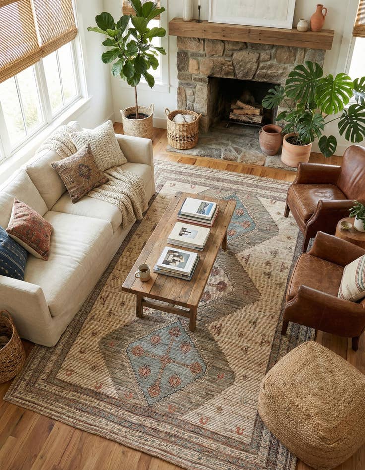 Detail image of 6' 1 x 9' Chenille Jute Rug