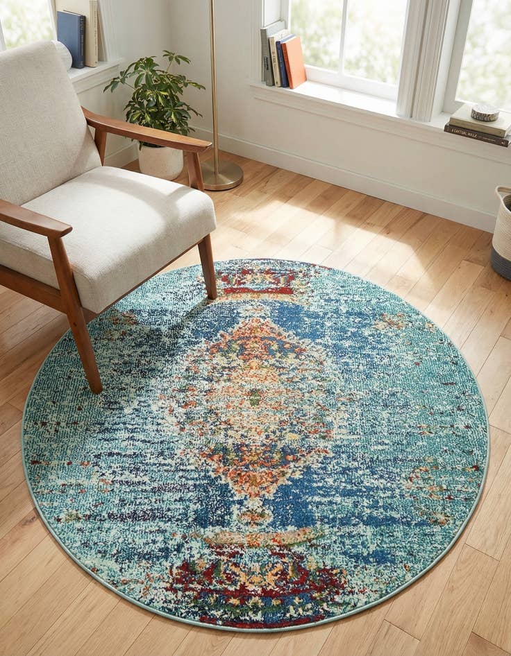 Detail image of 4' x 4'  Washable Arte Round Rug