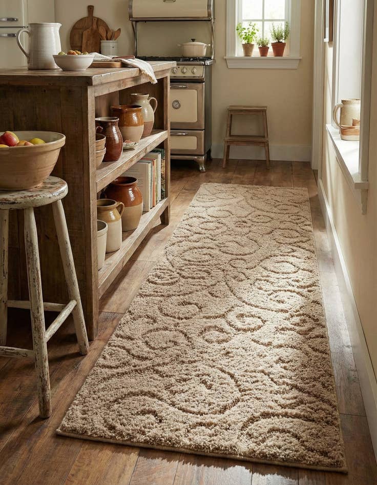 Detail image of 2' x 6' 7 Botanical Shag Runner Rug