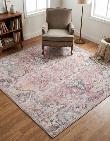 5' 3 x 5' 3 Washable Nostalgia Square Rug