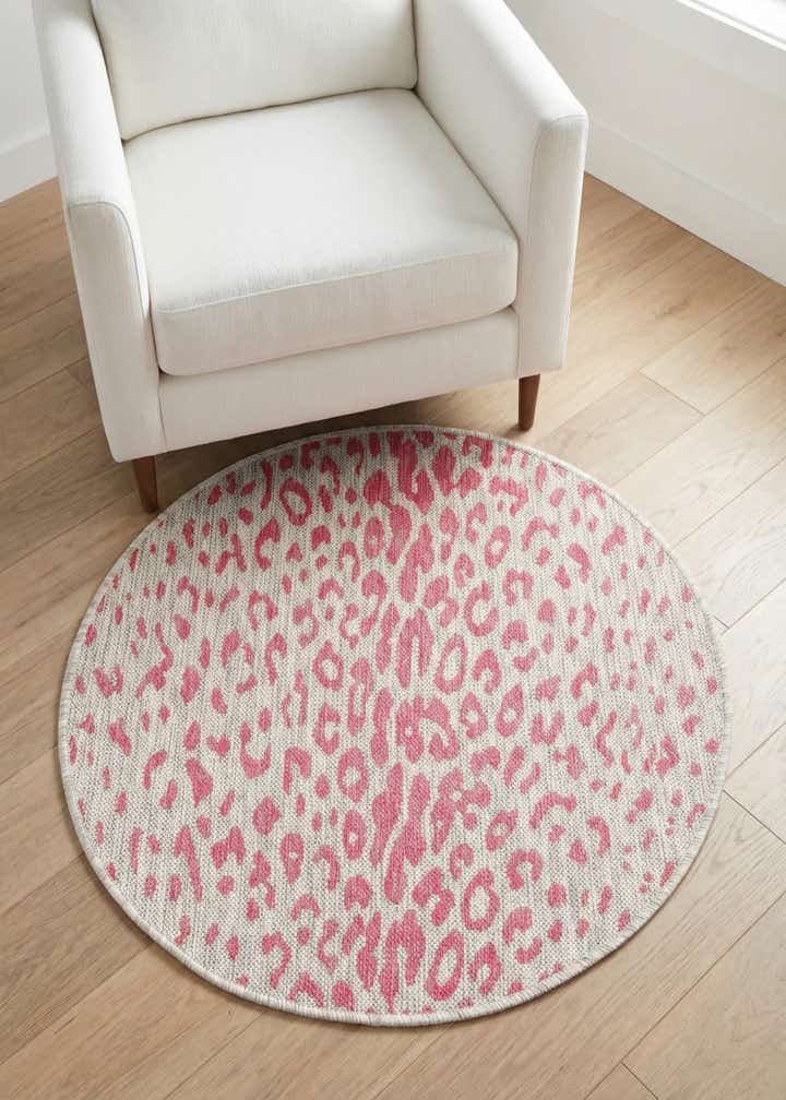 3' x 3' Easy-Clean Safari Indoor / Outdoor Round Rug