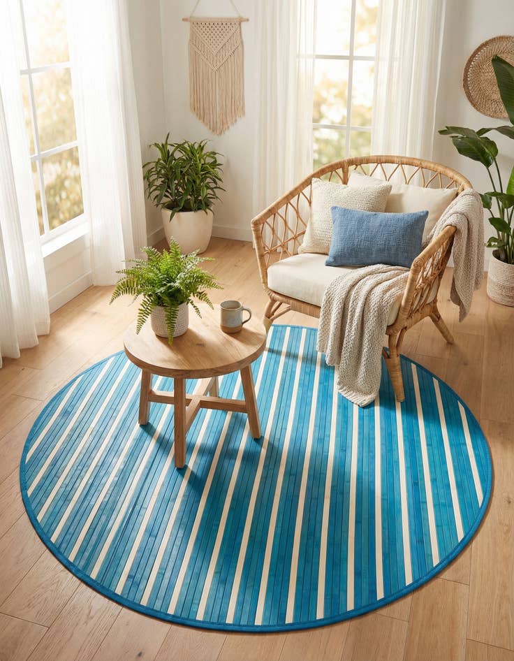 Detail image of 5' 3 x 5' 3 Bamboo Round Rug