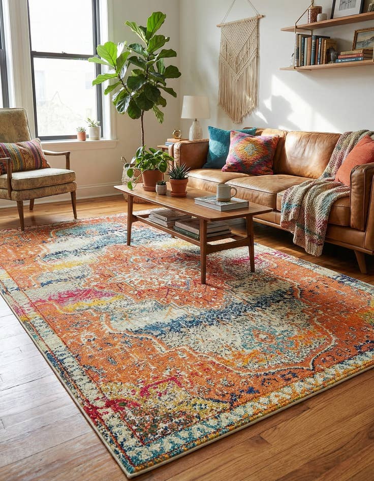 Detail image of 5' x 8' Washable Carnevale Rug