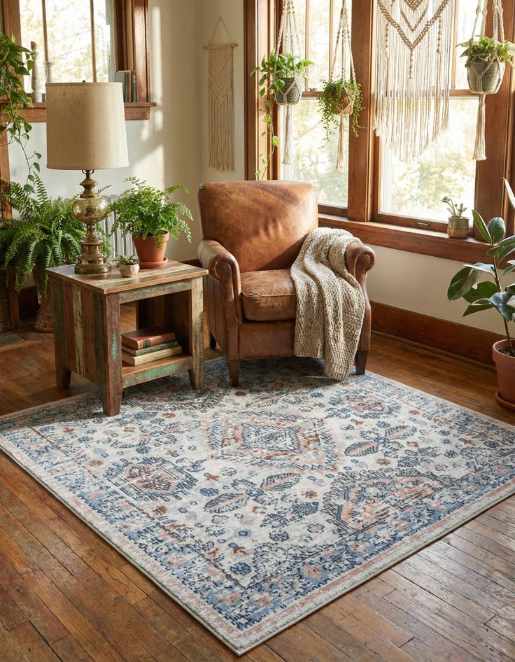 Detail image of 5' 3 x 5' 3 Kamala Washable Square Rug