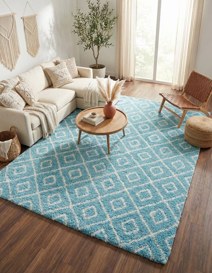 Detail image of 9' x 12' Trellis Shag Rug