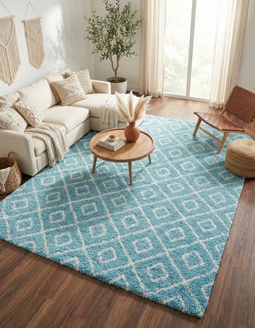 9' x 12' Lattice Shag Rug