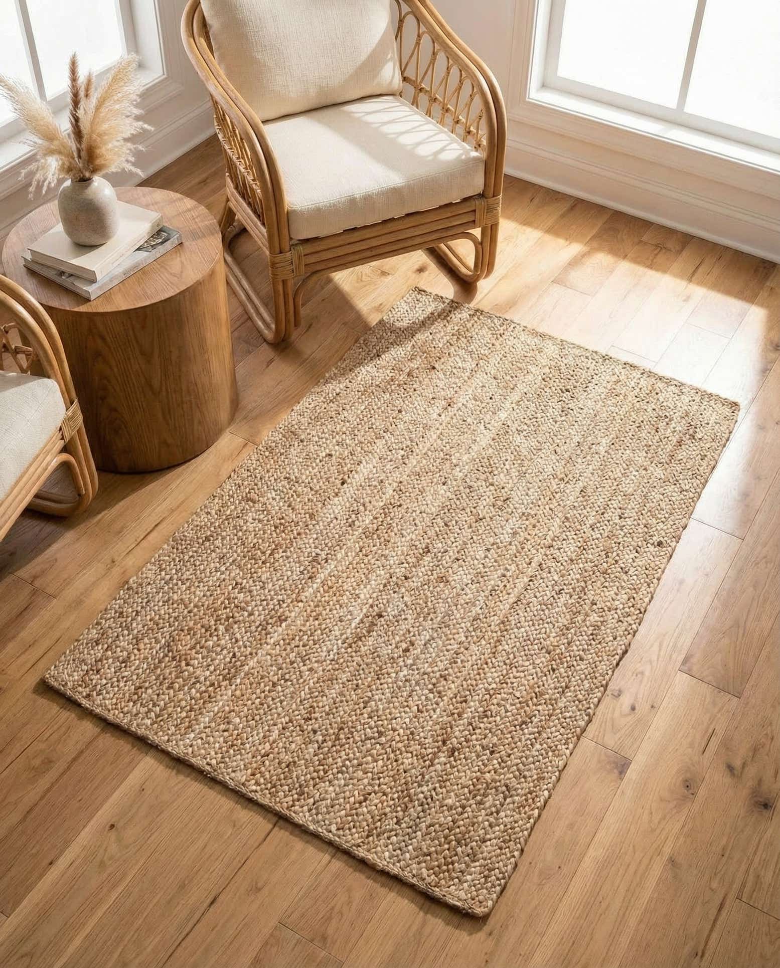 100cm x 155cm Handgefertigt Braided Jute Teppich