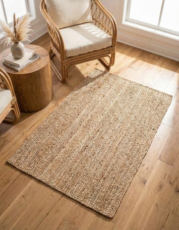 3' 3 x 5' 1 Handmade Braided Jute Rug