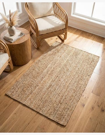 3' 3 x 5' 1 Handmade Braided Jute Rug