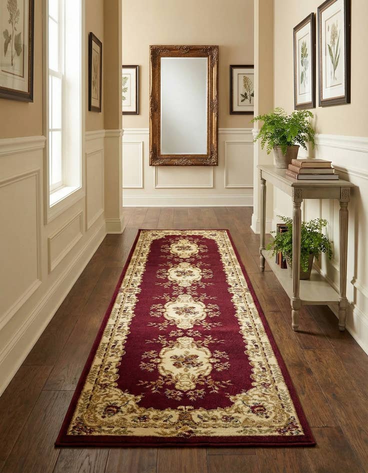 Detail image of 2' 7 x 10' Classic Aubusson Runner Rug