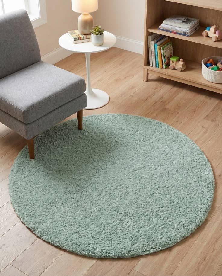 Detail image of 3' 3 x 3' 3 Soft Solid Shag Round Rug