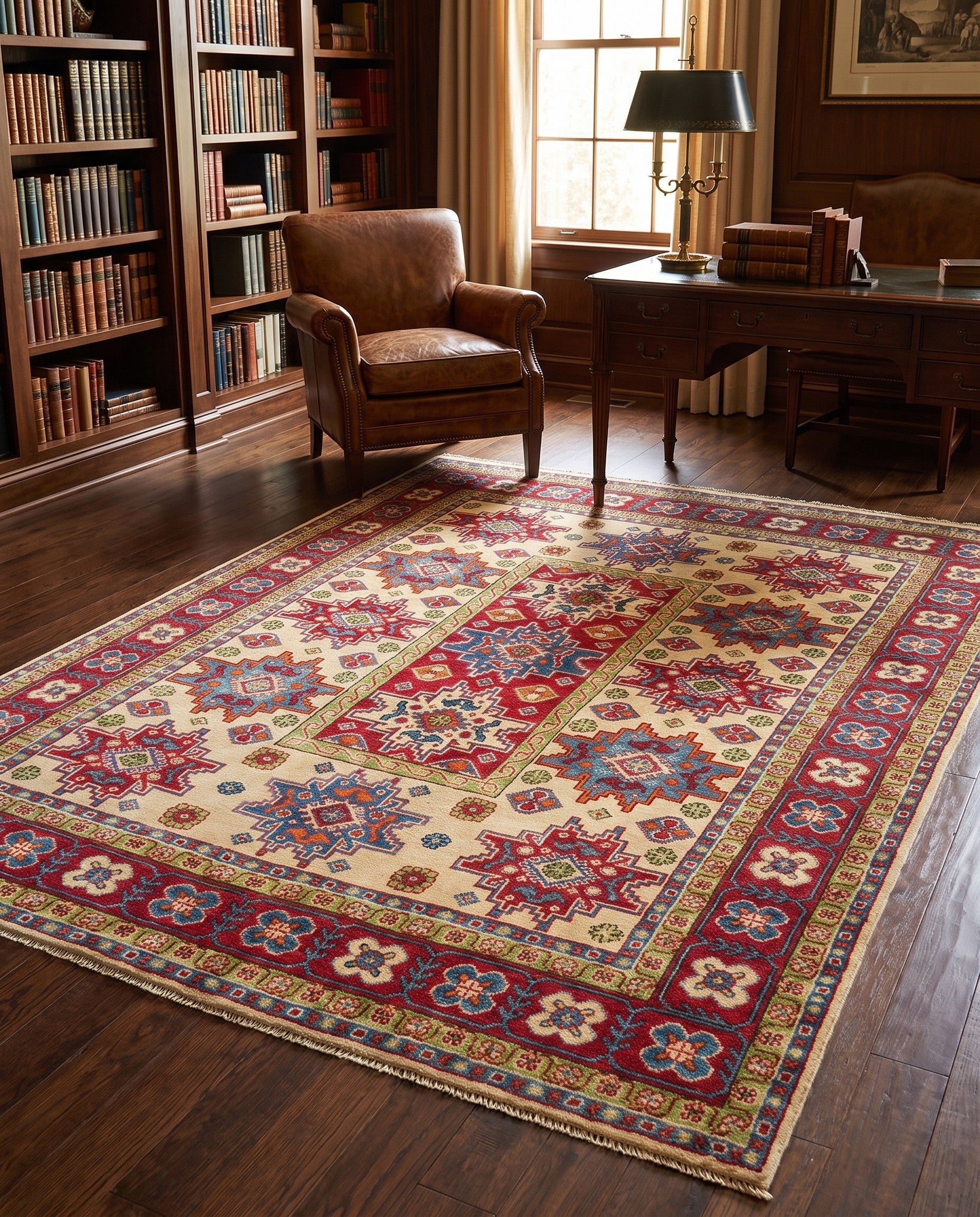 155cm x 215cm Hand Knotted Kazak Rug