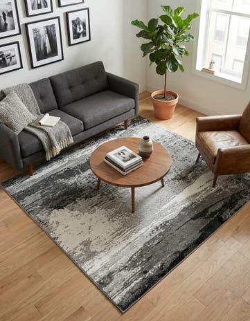 Black Oslo Square Rug