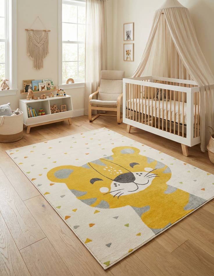 Detail image of 7' 10 x 10' Tiger Whimsy Kids Rug