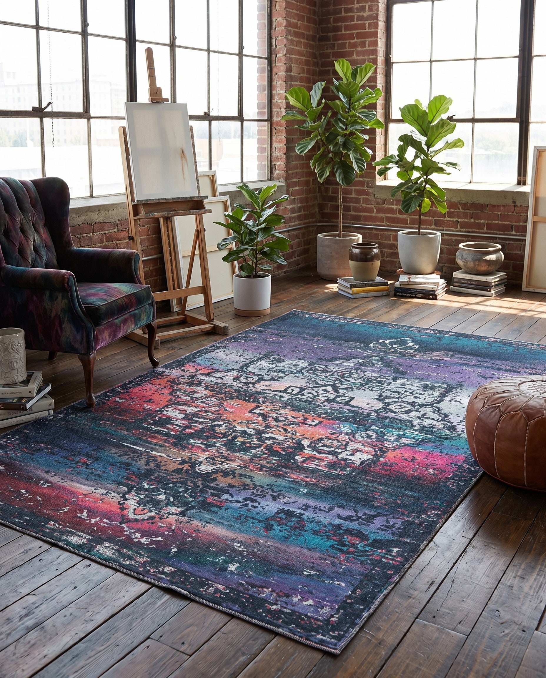 5' 3 x 8' Washable Francesca Rug