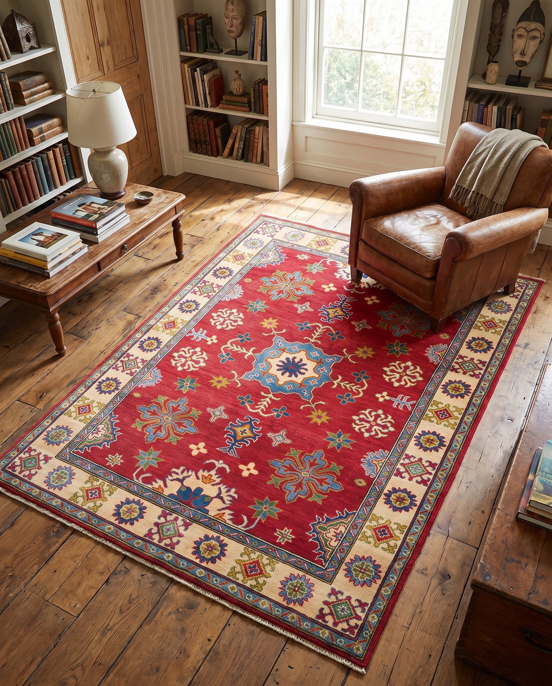 155cm x 220cm Hand Knotted Kazak Rug